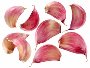GARLIC CLOVES ON WHITE