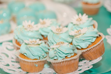 Sweet sponge cake. Sugar Cookies Wedding sweets.