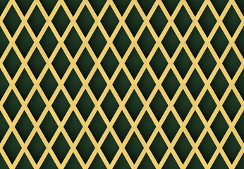 3d rendering. Seamless modern luxurious golden grid pattern wall background.