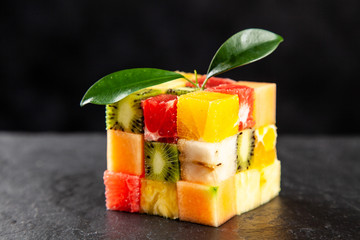 Fruit cube on white background