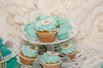 Sweet sponge cake. Sugar Cookies Wedding sweets.