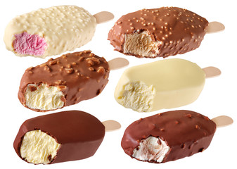 SELECTION OF ICE CREAM BARS CUT OUT