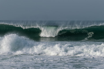 Atlantic ocean coast next to Nazare, Portugal.