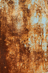 Rusty Metal Plate With Peeling Paint. Severe Metal Corrosion. Texture, Background Series.