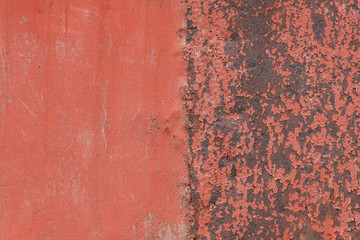 Texture Painted Metal Sheet. Cracks. Peeling Paint. Panorama.