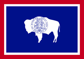 Wyoming vector flag. Vector illustration. United States of America. - obrazy, fototapety, plakaty