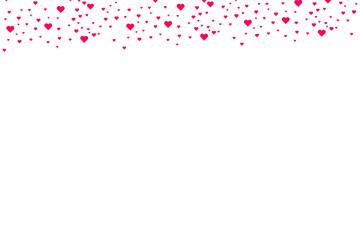 Heart shape pink and red confetti vector Valentines Day background