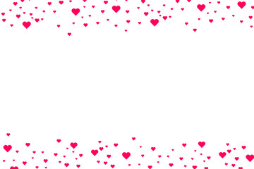Fototapeta na wymiar Heart shape pink and red confetti vector Valentines Day background