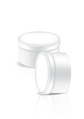 3D Mock up Realistic bowl of skincare, Cup of Ice Cream, Milk, Yogurt, Curd for food and Drink or Make up product packaging isolated Background.