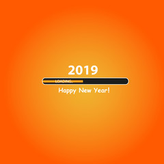 Obraz premium Happy new year 2019 with progress bar. Vector