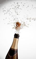 Explosion from champagne bottle cork