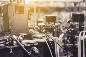 Professional camera equipment  background