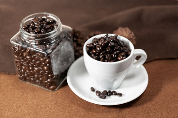The roasted coffee beans