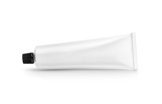 white aluminum toothpaste or cream tube