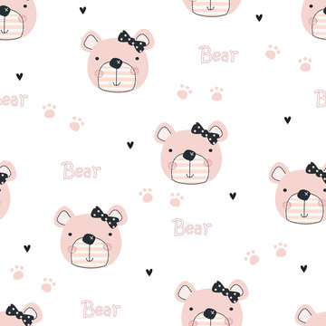 Cute Teddy Bears seamless pattern