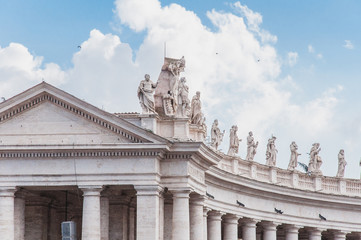 Bernini colonnade in Rome's Piazza San Pietro in Italy
