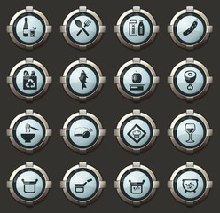 Food and kitchen icons set