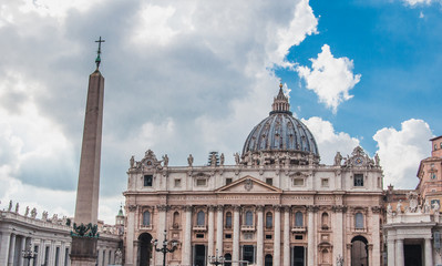 St. Peter's Basilica in Rome on St. Peter's Square in Rome, Italy