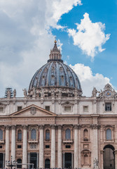 Fototapeta na wymiar St. Peter's Basilica in Rome on St. Peter's Square in Rome, Italy