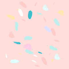 Artistic Confetti Seamless Pattern with simple hand drawn abstract textures