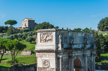 Fototapeta na wymiar Roman Forum around the Colosseum in Rome Italy