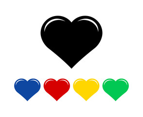 Heart icon. flat style. black heart