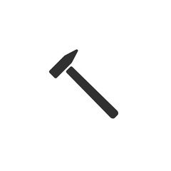 Vector illustration icon of steel hammer. Home repair tool sign symbol