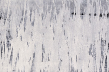 Silver with gray ink and watercolor textures on white paper background. Paint leaks and ombre effects. Hand painted abstract image.