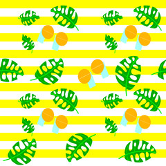 blue hammock with tropical leaves on the beach