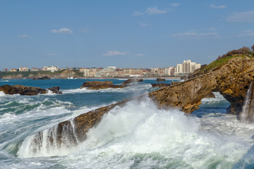 Rocks in Biarritz, France