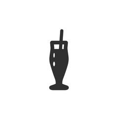Obraz premium Vector illustration icon of high classic beer or coctail mug (glass) with tube. Black outline, white background