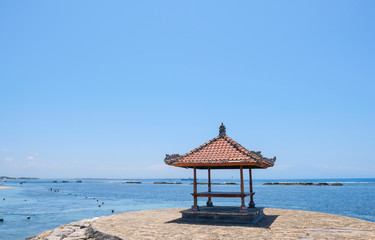 Gazebo on the background of the ocean