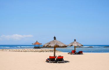 Sun loungers on the beach
