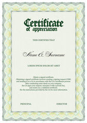 Vector Certificate  Template. Size A4
