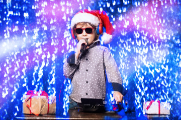 young dj making party