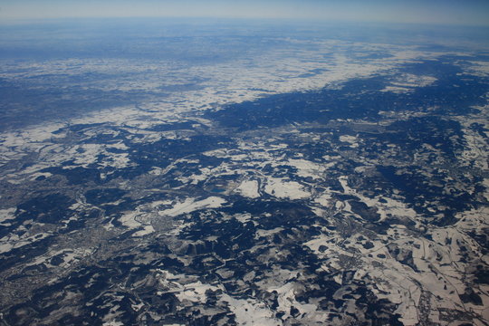 Blick &uuml;ber das winterliche Westfalen, Luftbild