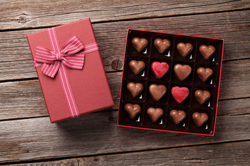 Heart shaped chocolate in box