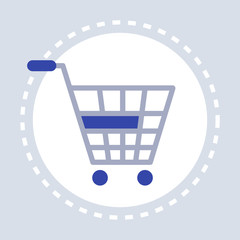 Trolley cart shopping icon concept flat