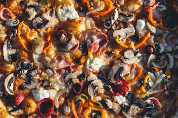 delicious fragrant pizza close up