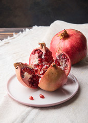 juicy bright pomegranate in the cut