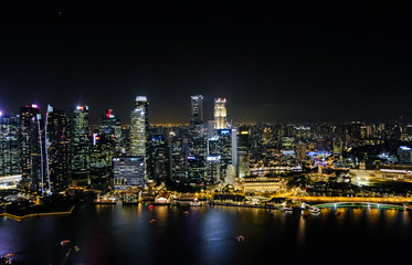 Fototapeta na wymiar Singapore city skyline in the night, Singapore