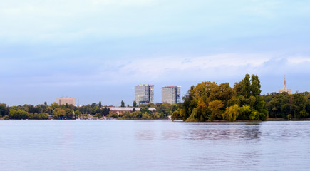 Landscape of Herastrau lake