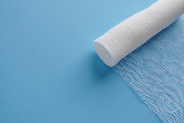 Sterile bandage on blue.