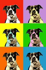 Portrait of a dog in pop art style
