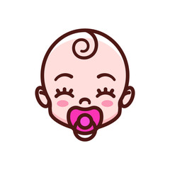 Obraz premium Happy baby sucking a pacifier. Child icon