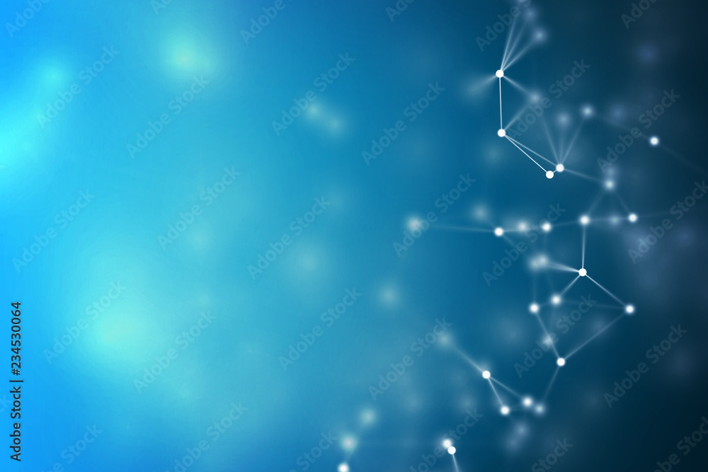 Aufkleber abstract blue futuristic science plexus 3d background