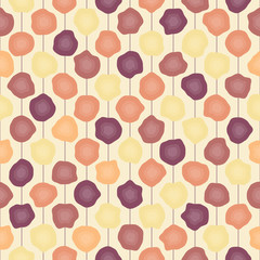 Shapeless spots of various round shapes. Abstract seamless pattern. Warmr colors.