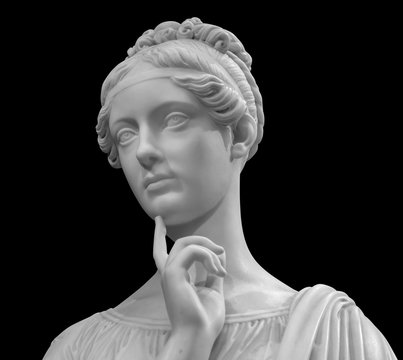 Naklejki White marble head of young woman