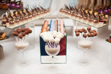 photo of candy bar sweets on the table, celebration
