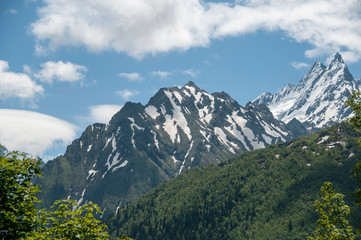Fototapeta premium The beautiful landscape of the Caucasus Mountains Dombai